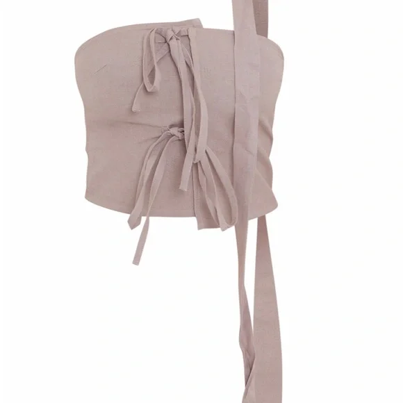 Women's Gray Strapless Top - Picture 5 of 6